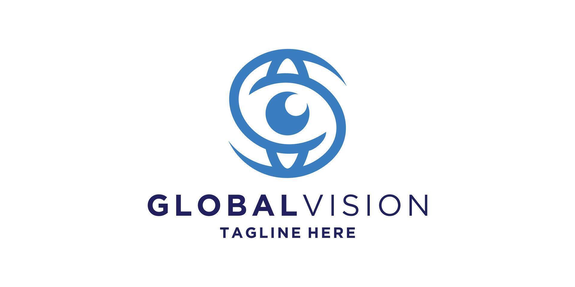 logo design global vision, globe, eye, lens, camera, minimalist, technology, logo design icon, , symbol, idea, creative. vector