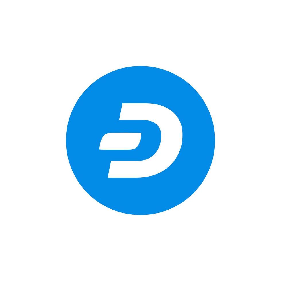 Dash coin flat design icon logo vector