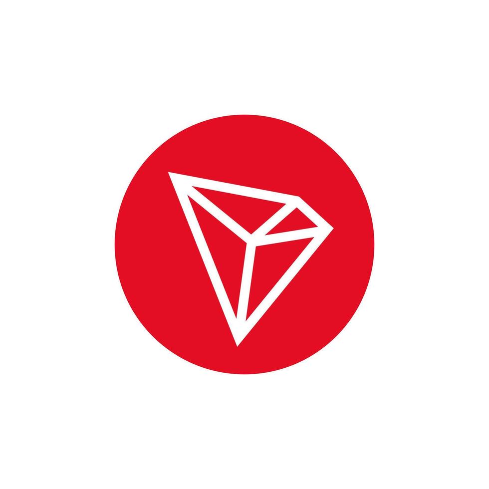 Tron coin flat design icon logo vector
