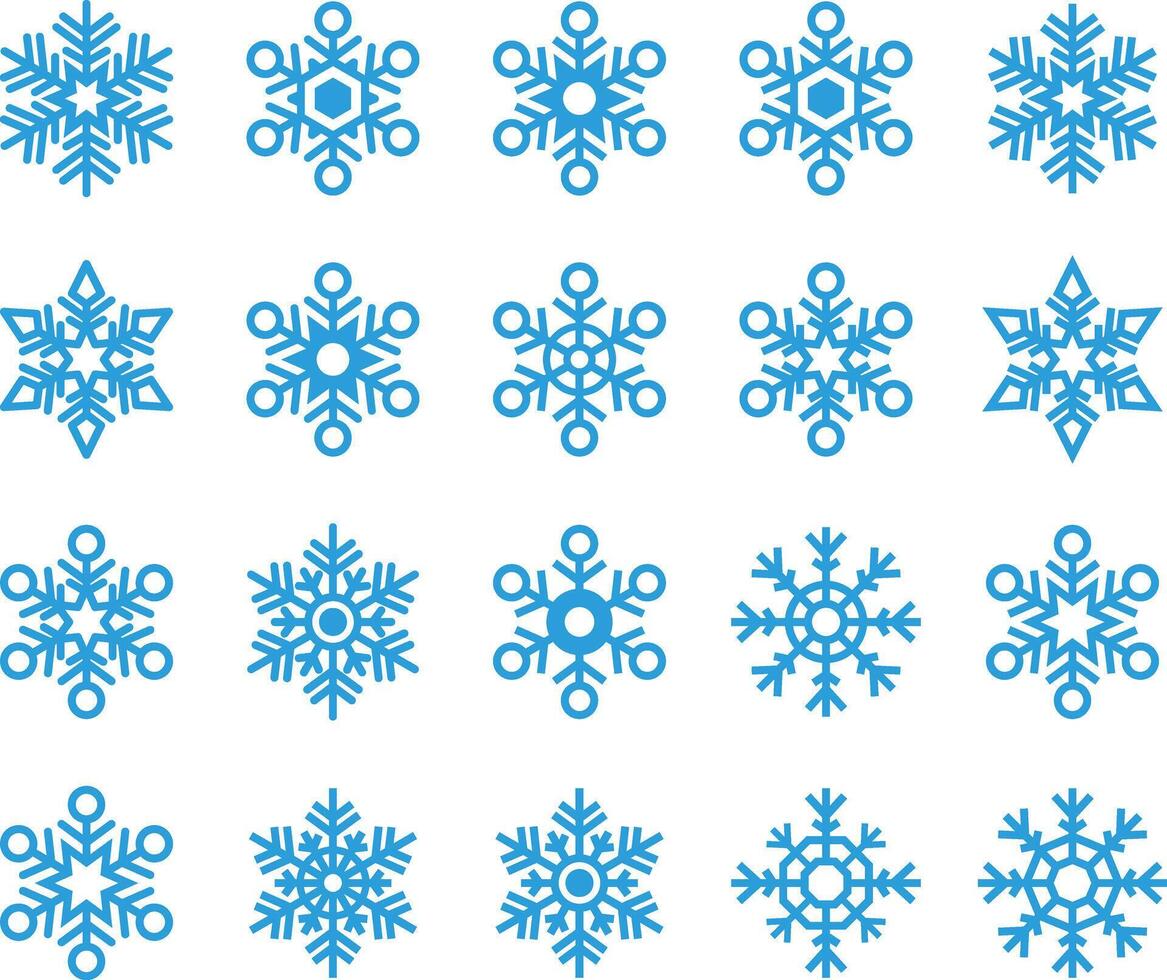 Snowflakes Shape Icon Collection vector