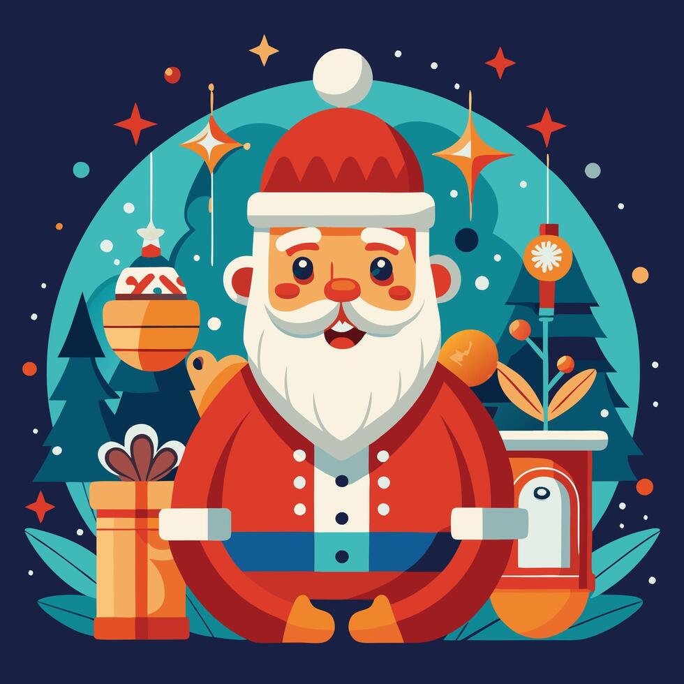 Happy Santa Claus is smiling vector