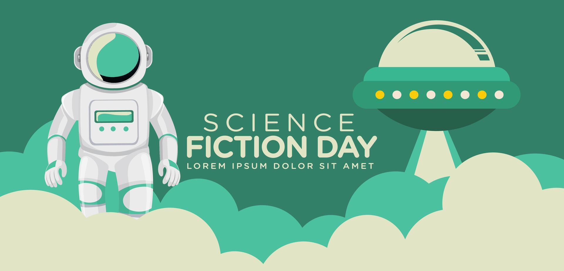 Banner design template for National Science Fiction Day vector