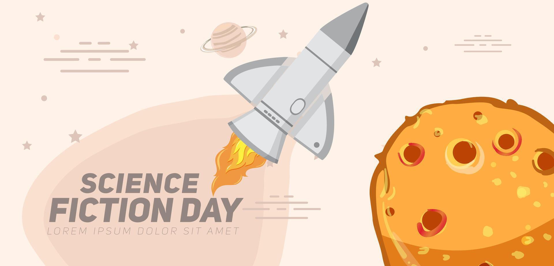 Banner design template for National Science Fiction Day vector
