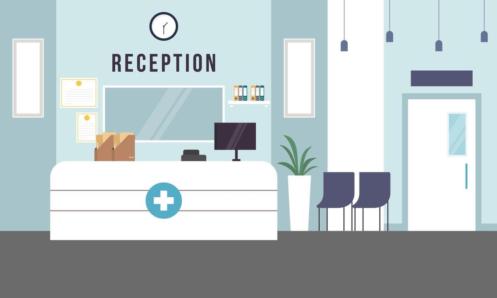 Hospital reception concept illustration vector