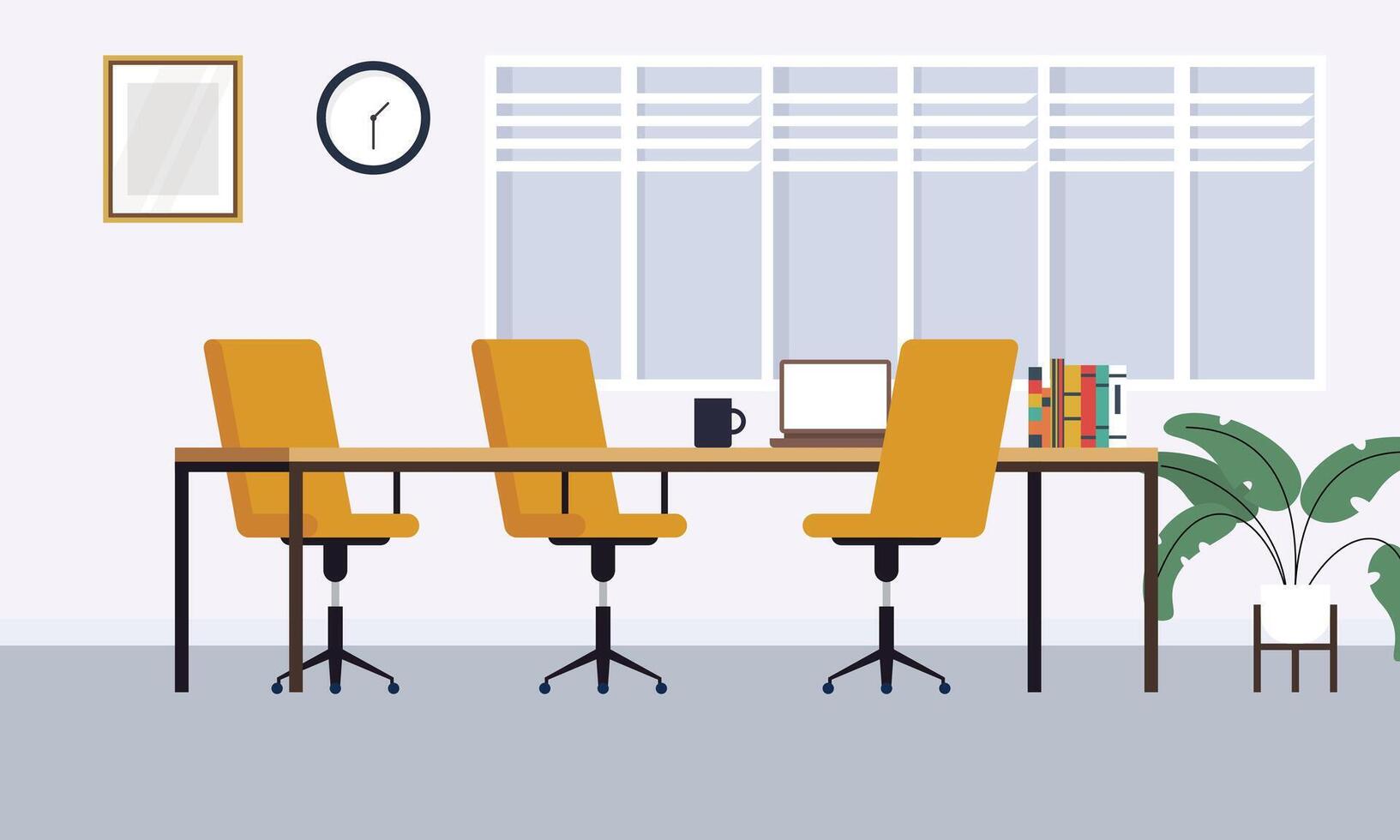 Office workplace scene icons illustration design vector