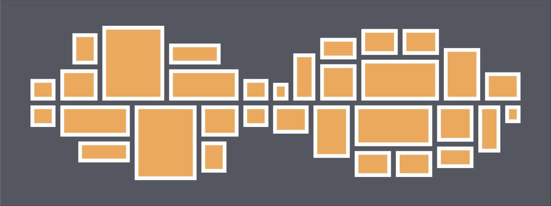 Pictures or photos frame collage comics page grid layout abstract photo frames and digital photo wall template vector