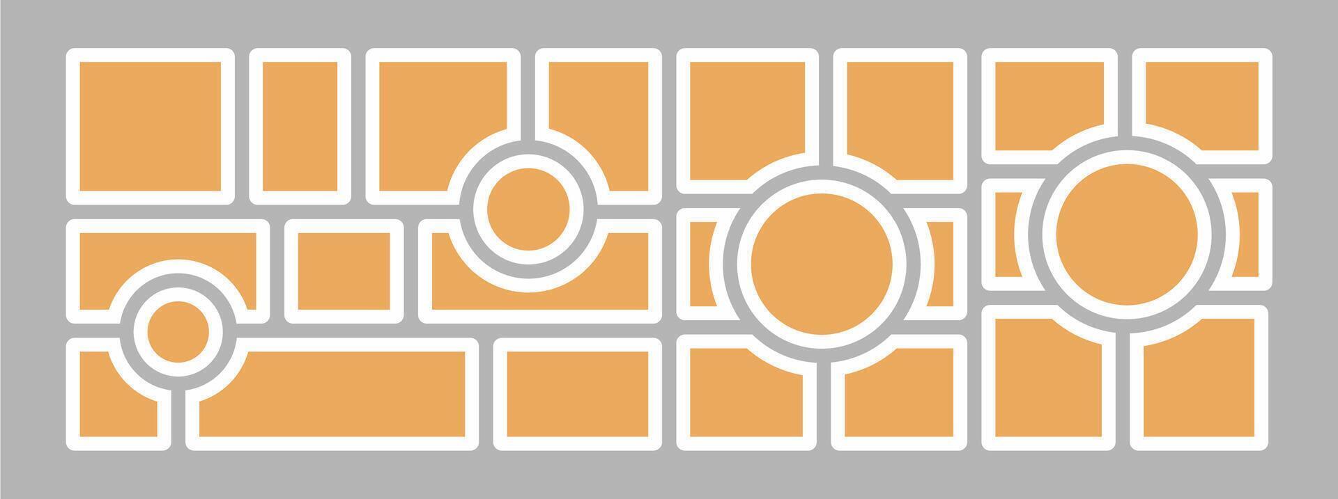 Pictures or photos frame collage and digital photo wall template vector