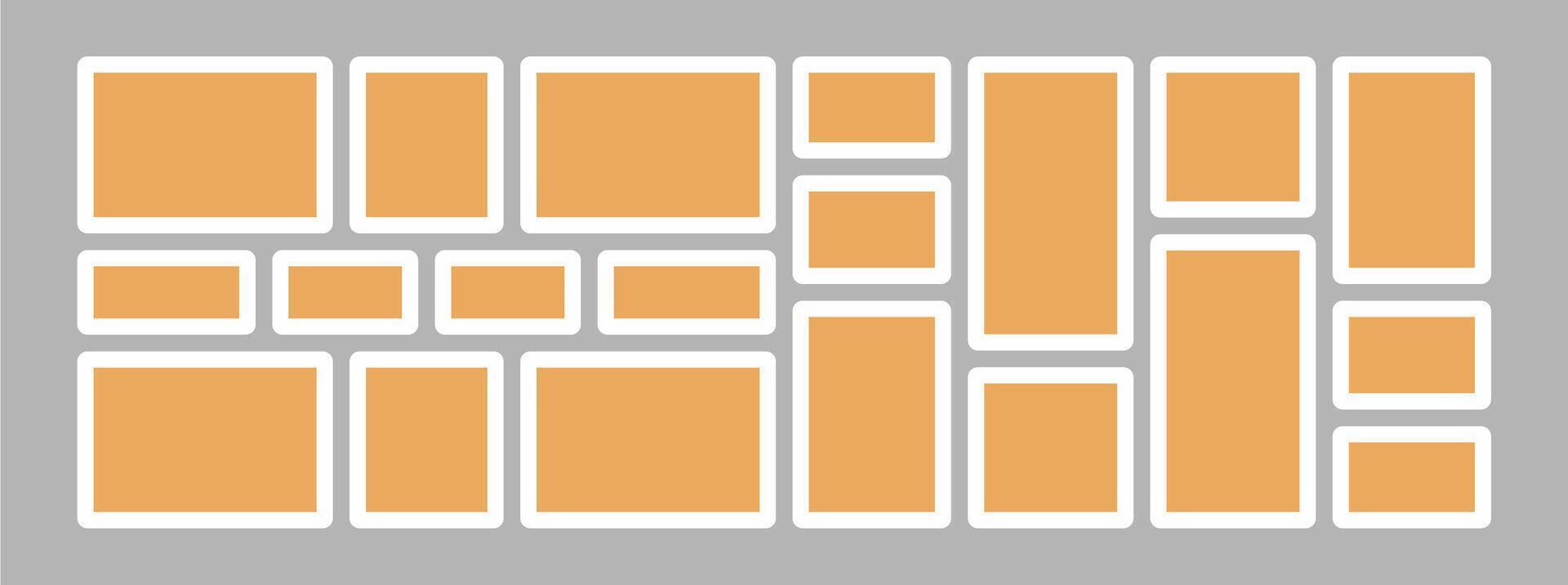 Collage grid photo effect vector