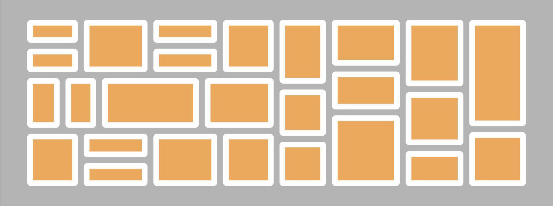 Decorative photo frame collage collection vector