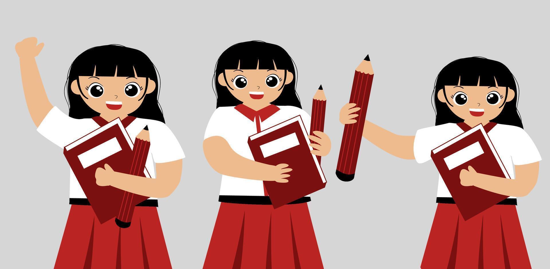 Indonesian elementary school characther vector