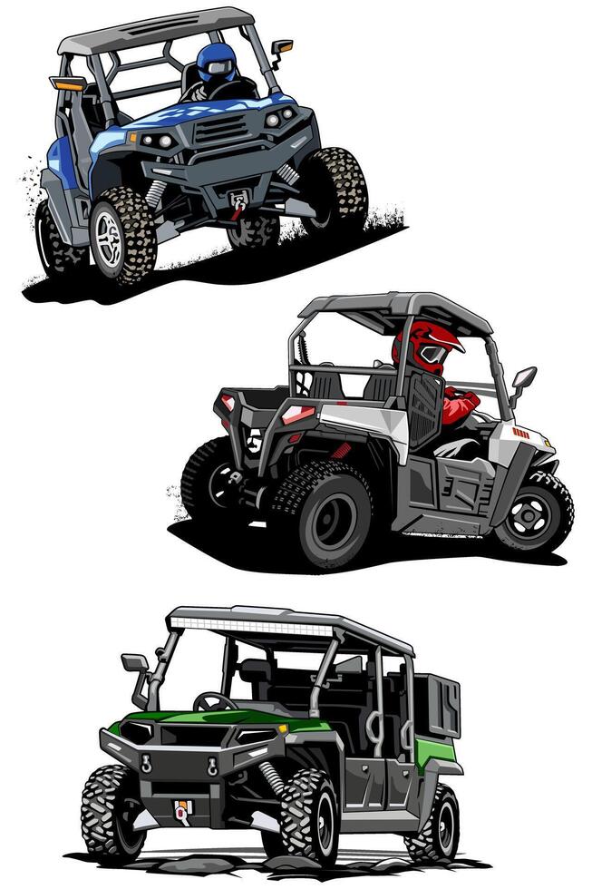 UTV Offroading Social Speed Club Logo Illustration Design vector