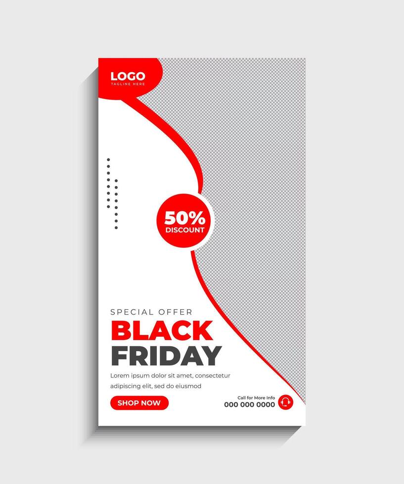 Modern Black Friday Sale Social Media story template vector