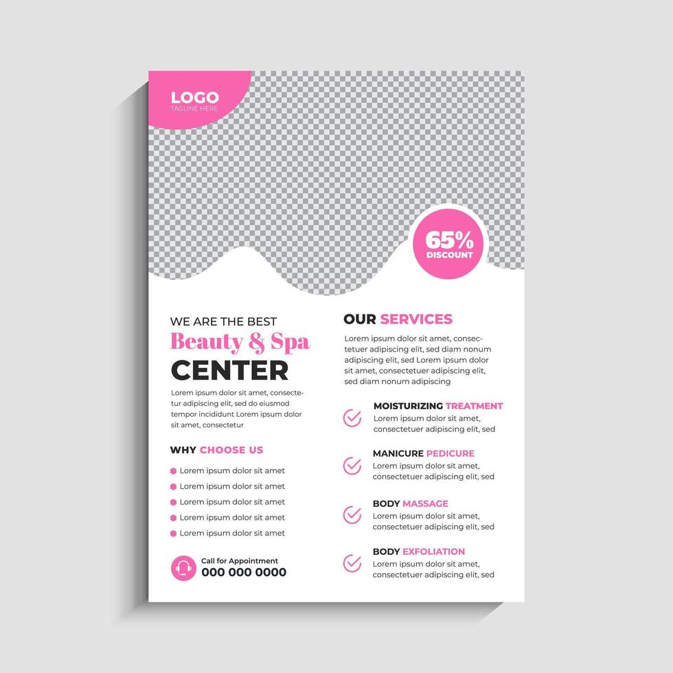 Elegant Beauty Spa Salon Flyer Template Design vector