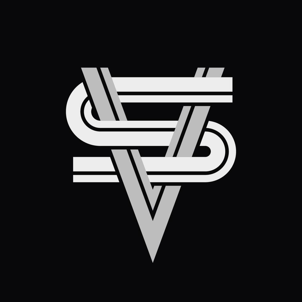 simple monogram of letter S and V vector