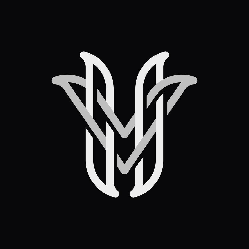 simple monogram of letter U and V vector