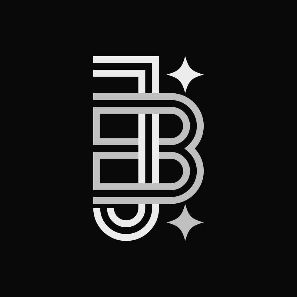 simple monogram of letter J and B vector