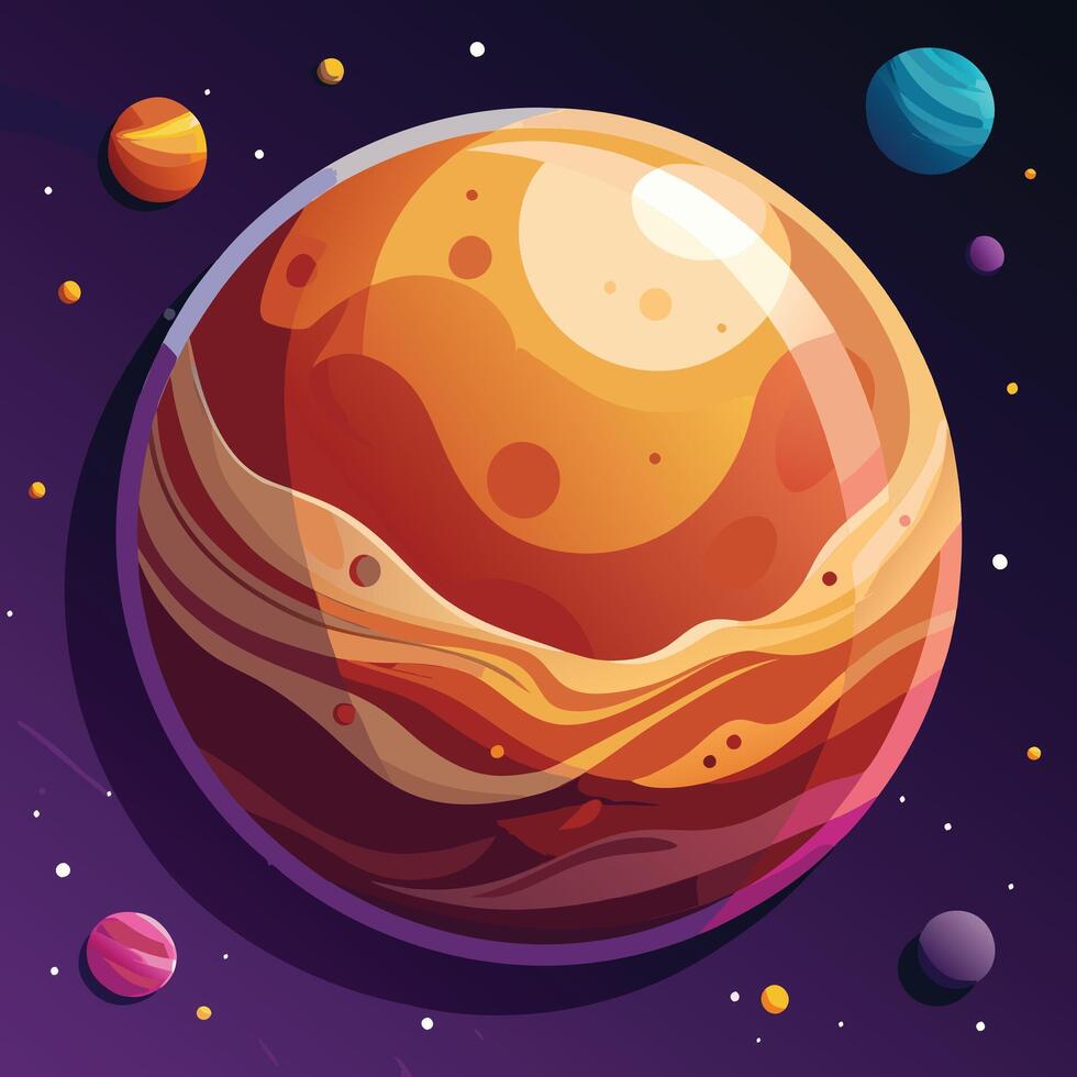 An illustration of the planet jupiter vector