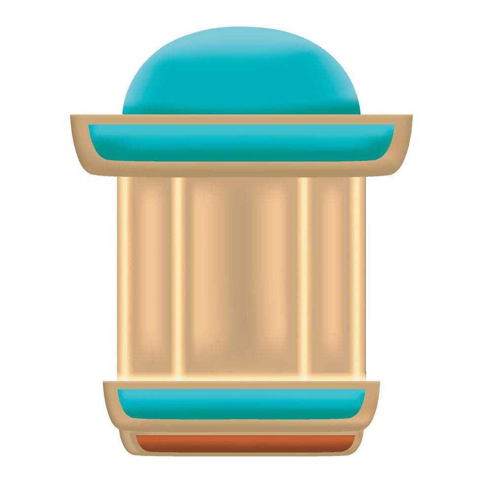 3D islamic lantern on white background vector