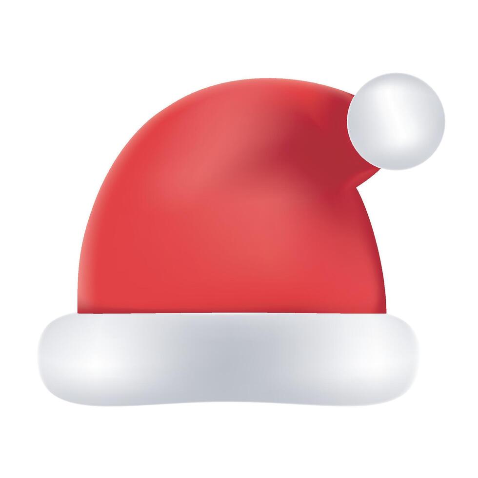 3d santa hat on white background vector