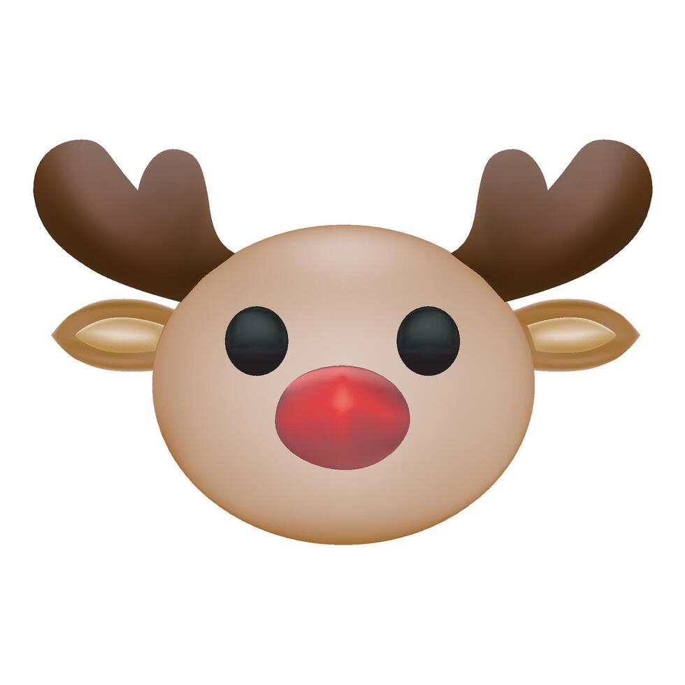 3D deer head on white background vector