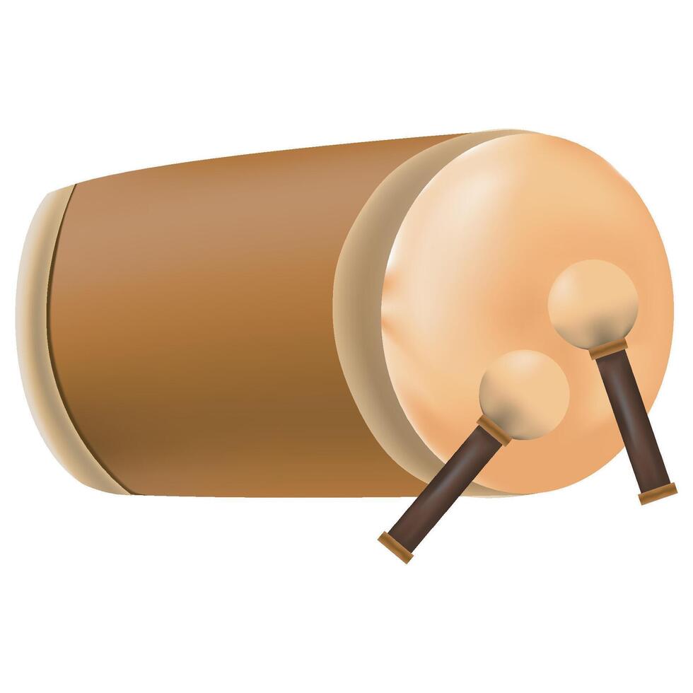 3D bedug or drum on white background vector
