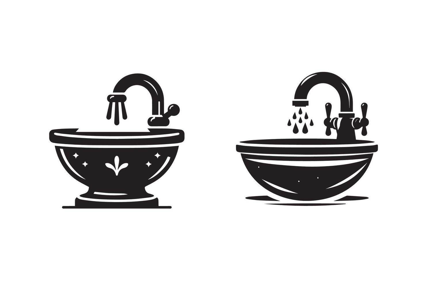 Hand Wash Basin Silhouette Illustration artwork vector