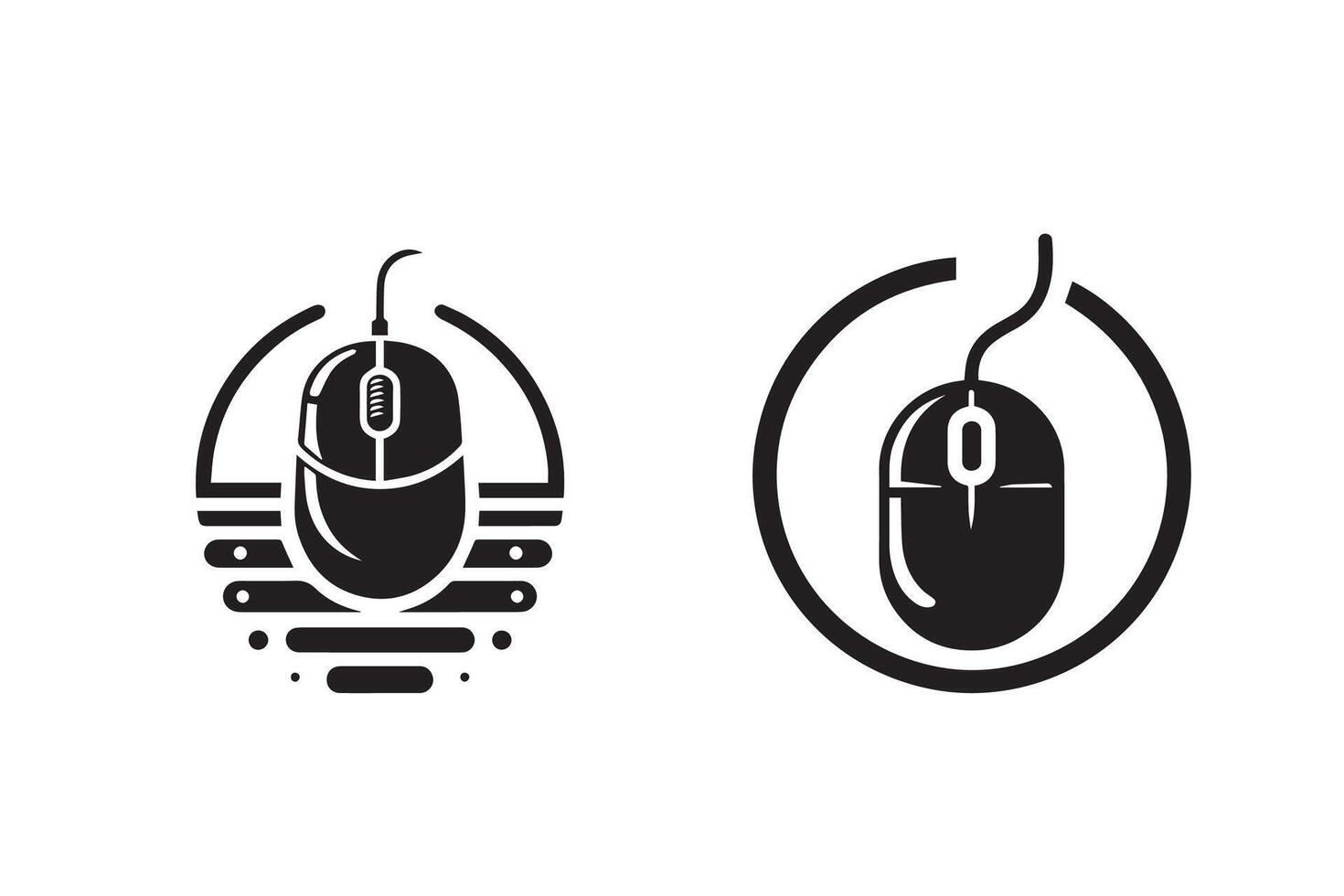 Modern Computer Mouse Silhouette Illustration vector