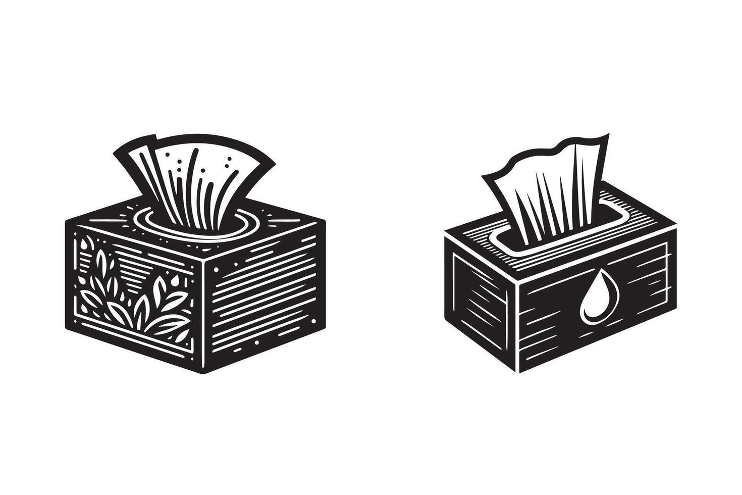 Tissue Box Silhouette Illustration Design art vector