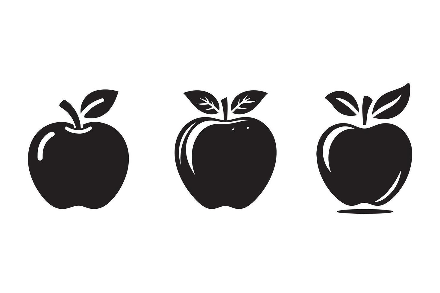Apple with a leaf Silhouette Illustration artwork vector