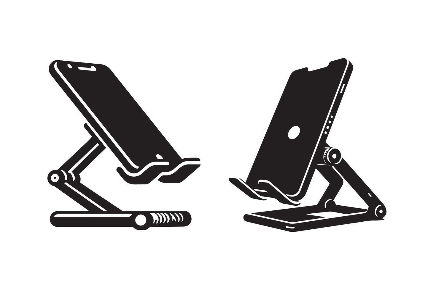 Mobile Phone Stand Accessories Silhouette vector