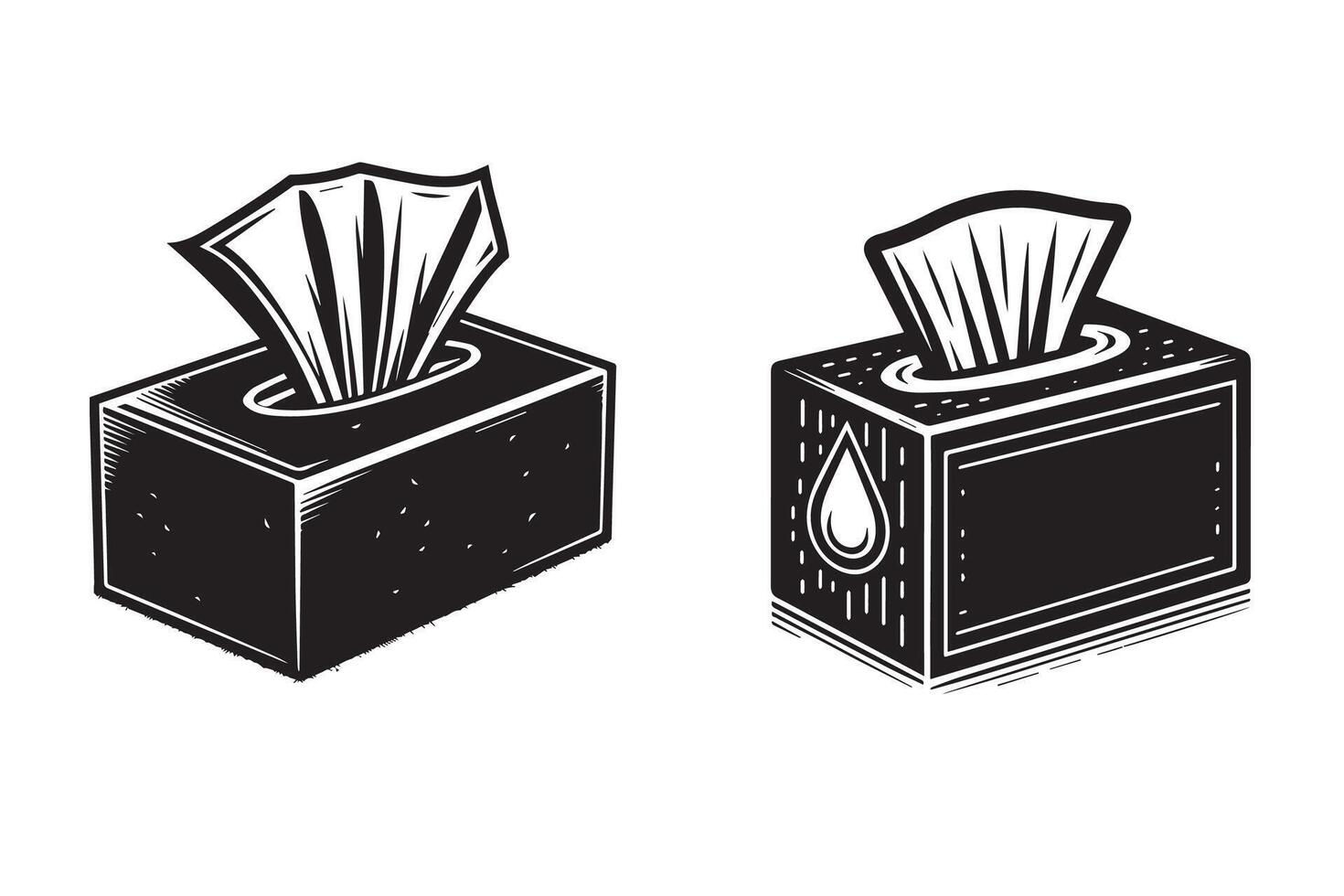 Box Tissue Silhouette Design vector