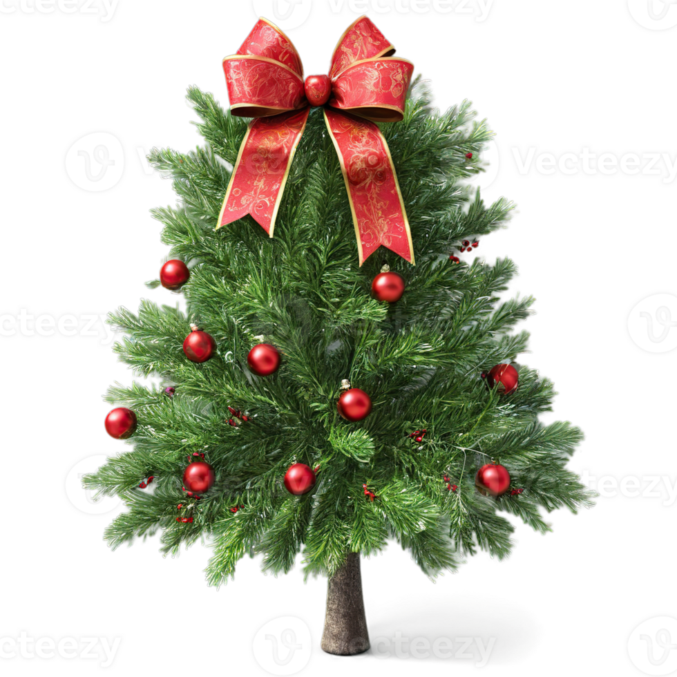 Elegant Christmas Tree Bow Invitations, and Festive Decorations with a Transparent Background png