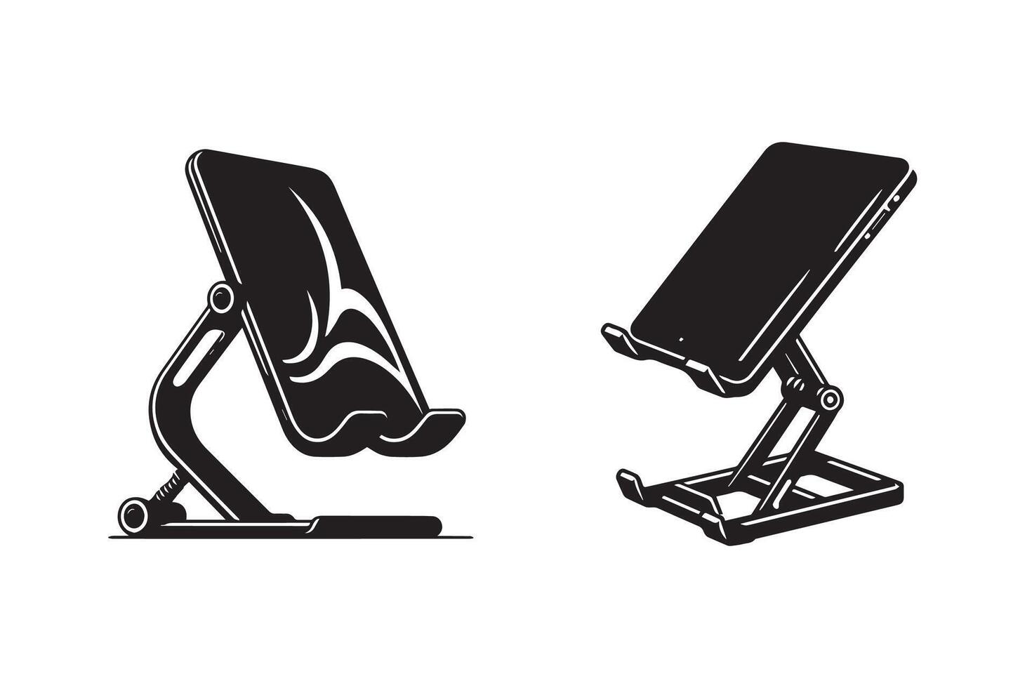 Cell Phone Stand holder Silhouette Illustration vector