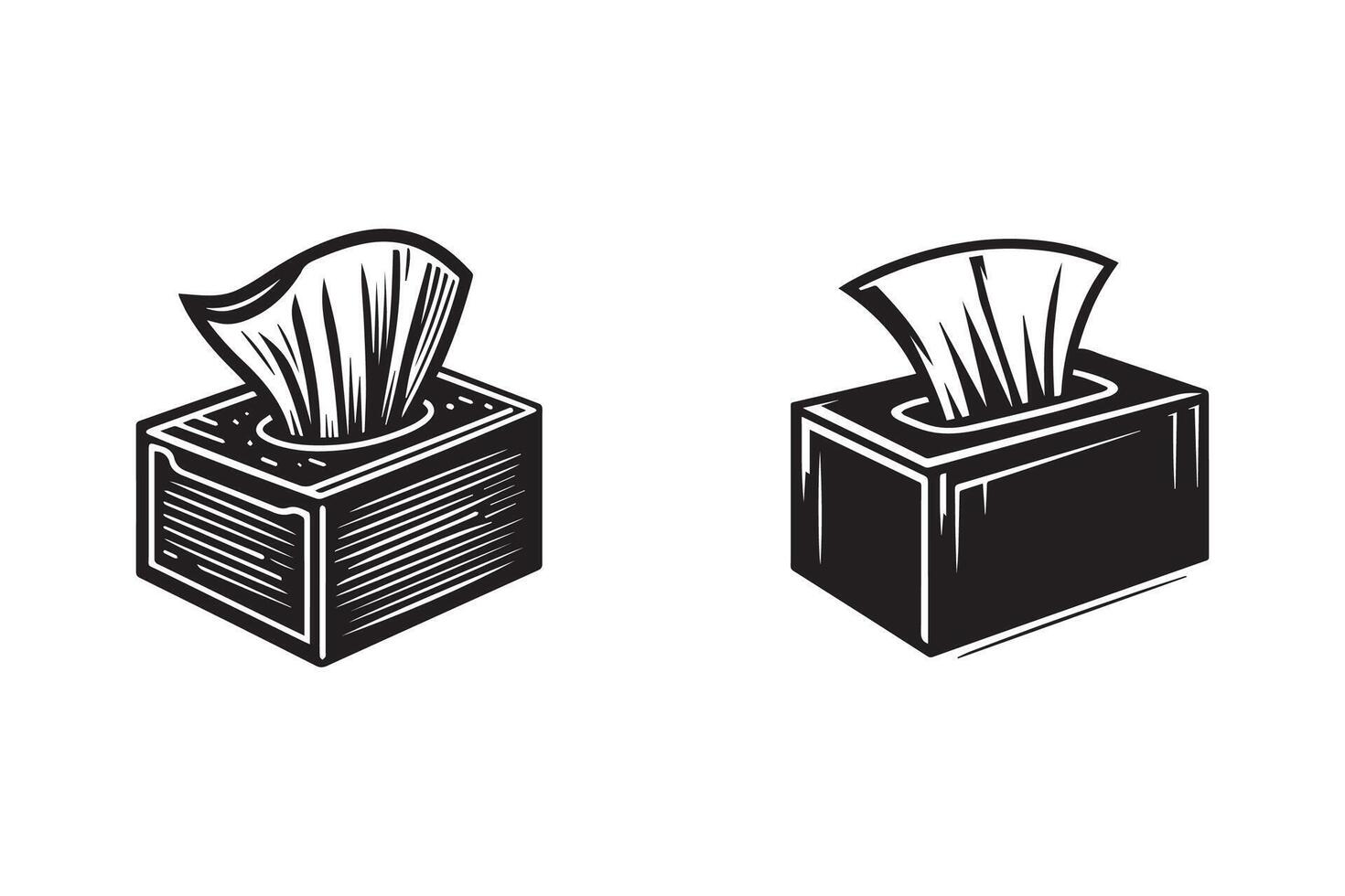 Tissue Box Silhouette Design vector