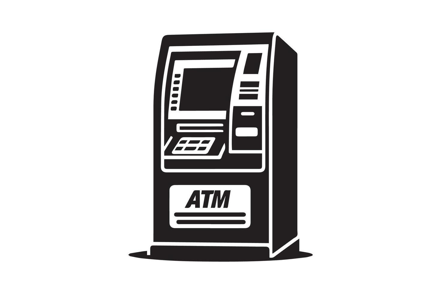 ATM Booth Electronic Machine Silhouette Illustration vector