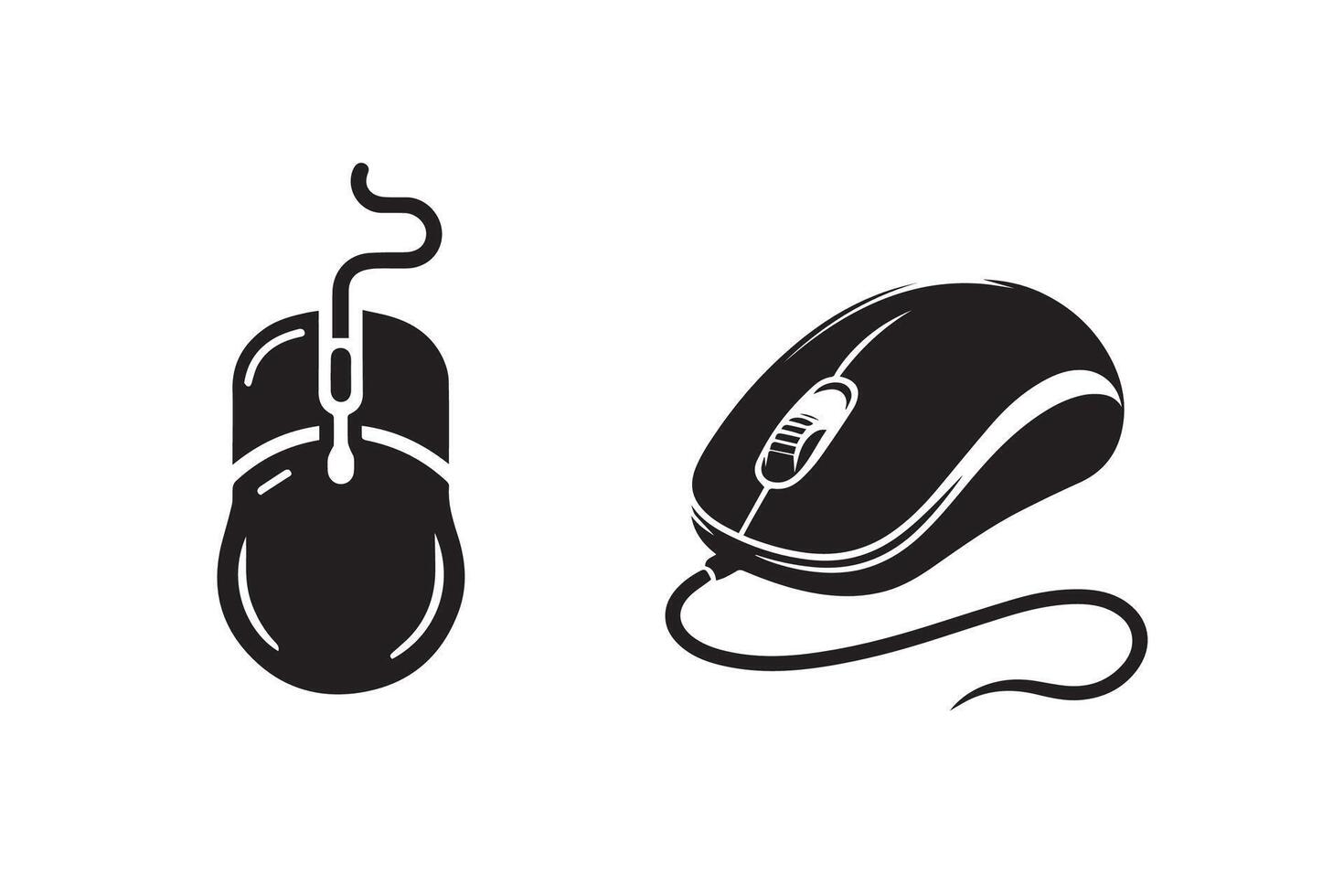 Computer Mouse Device Silhouette vector