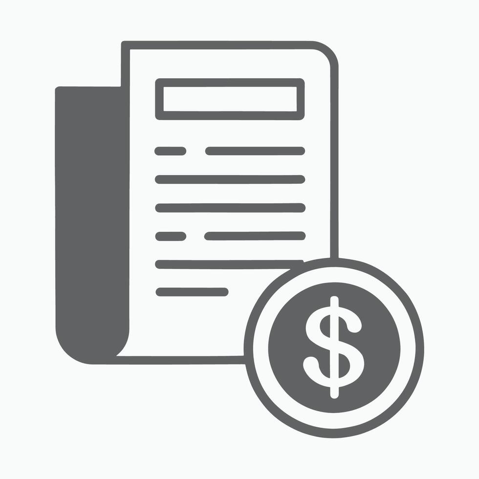 Business Report icon Silhouette White Background vector