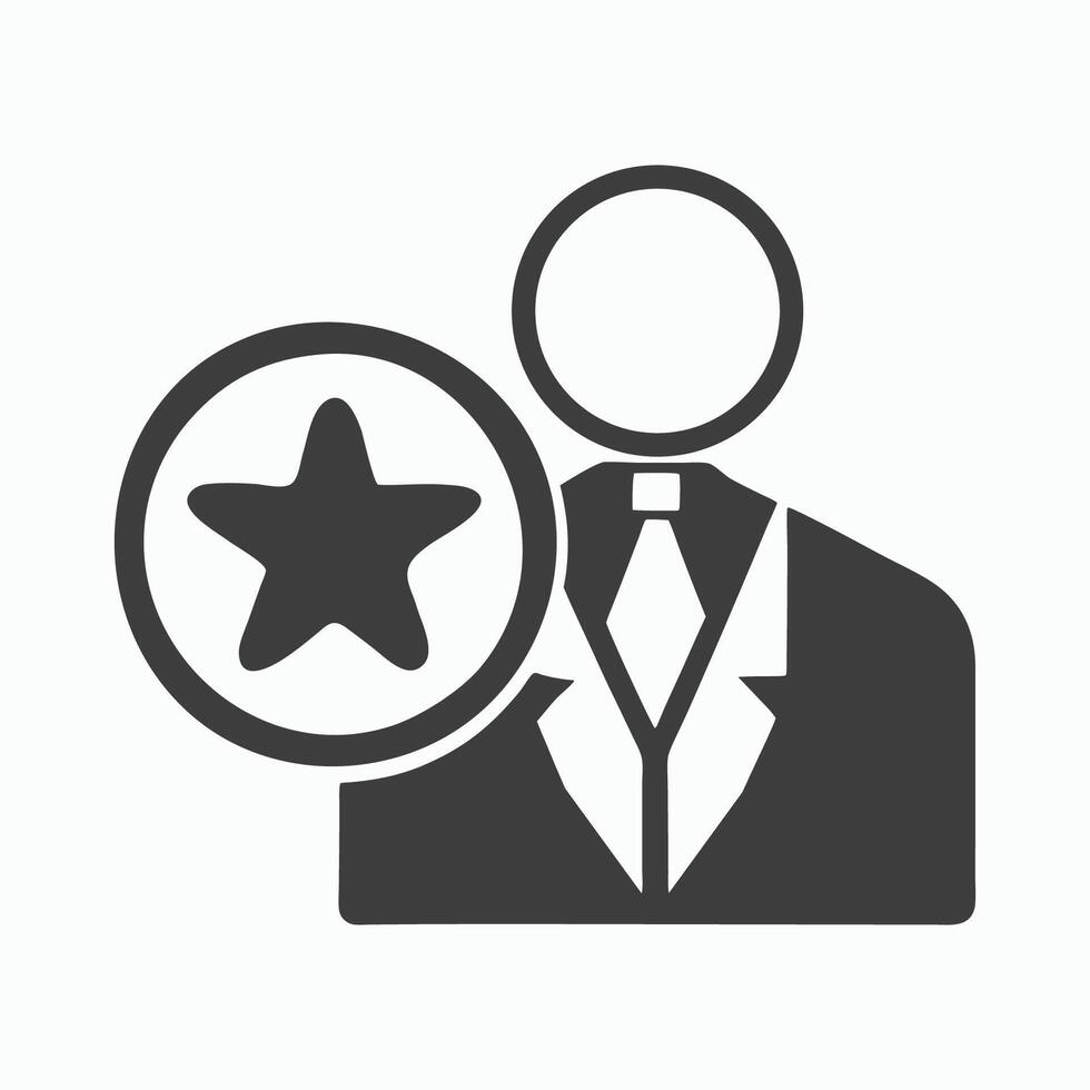 Best Employee icon Silhouette White Background vector