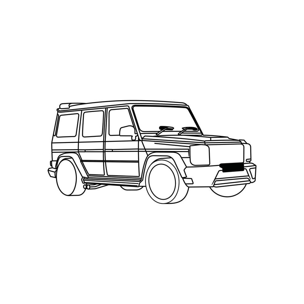 Car line style illustration graphic design, isolated on white background vector
