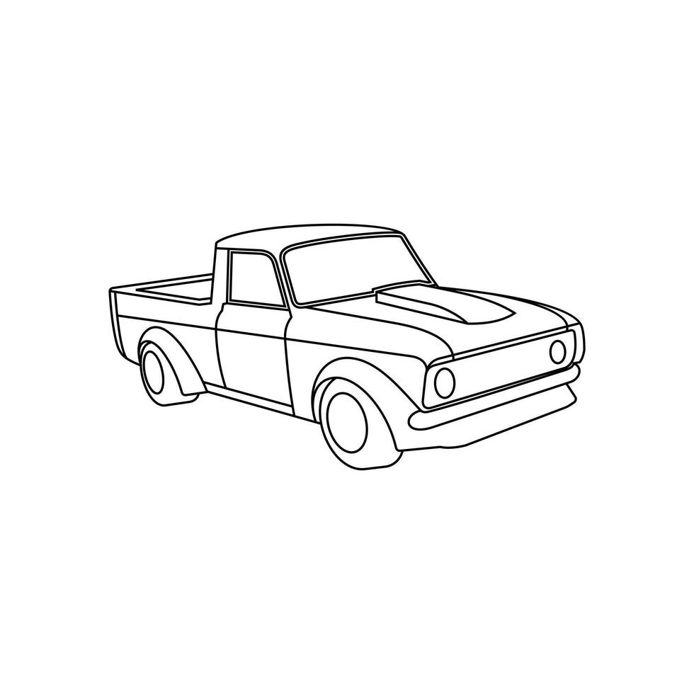 Pickup Trucks line design template, for your industry and etc vector