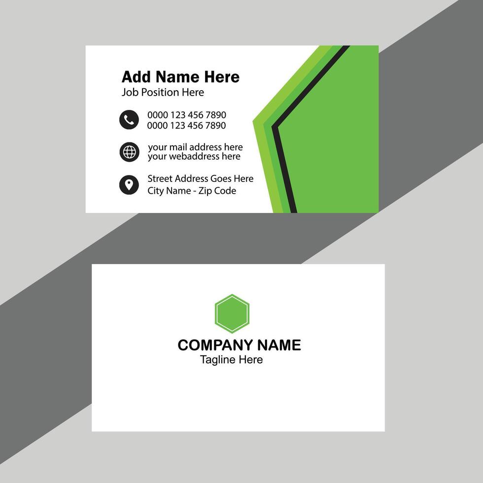 Black and green Business Stationery set template vector
