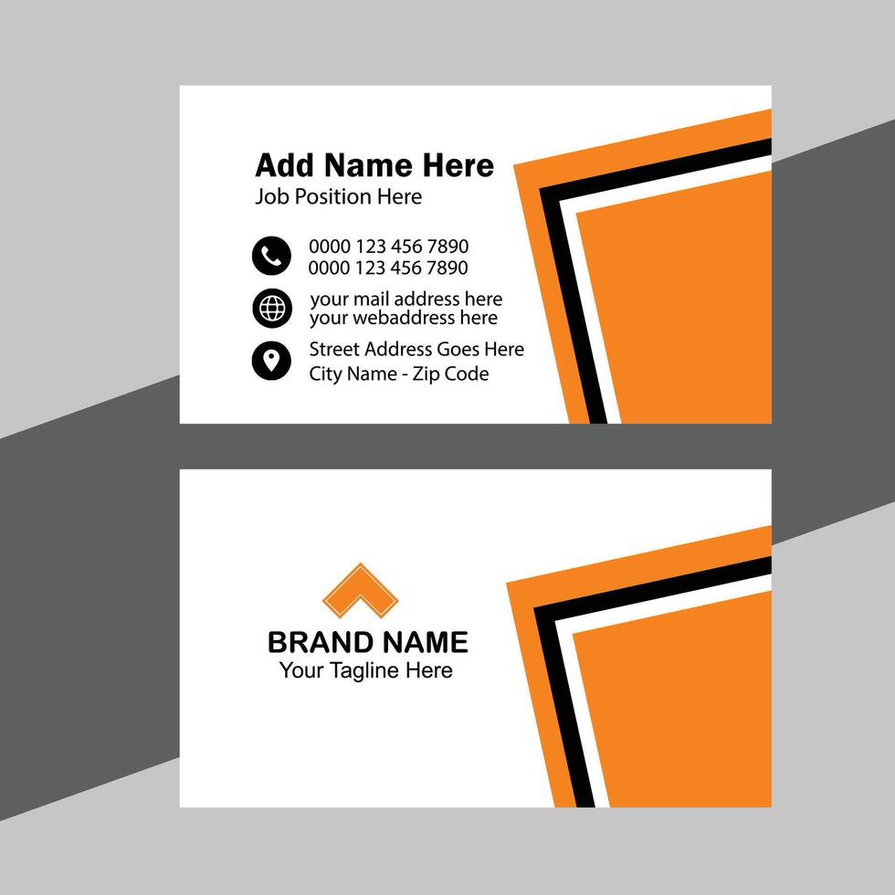 Modern simple orange business card template vector