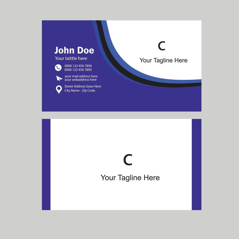 Corporate blue business card design template vector