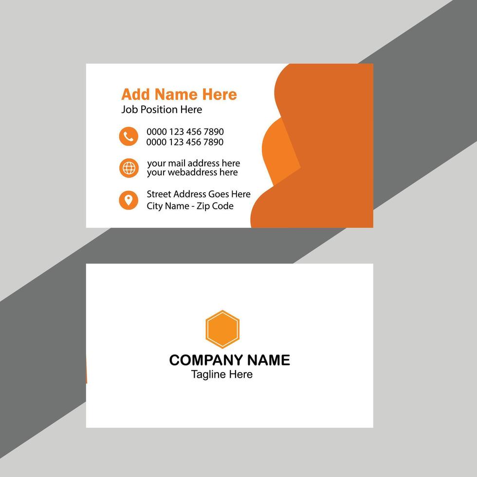 modern business card design . double sided business card design template .Creative and Clean Business Card Template. flat orange business card inspiration. vector