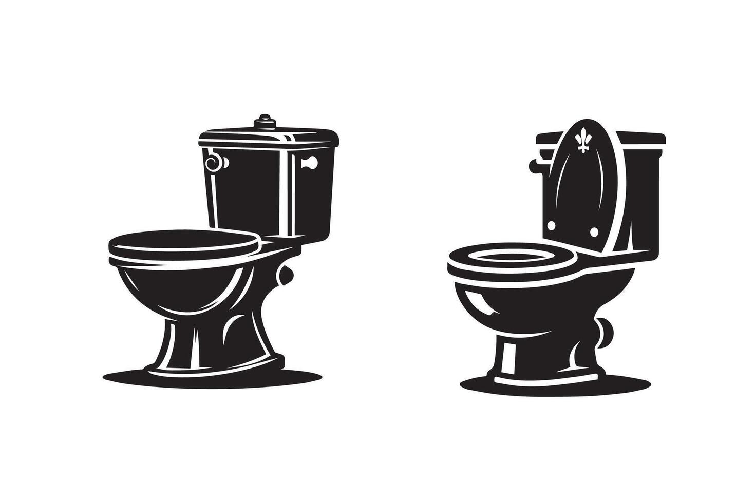 Commode Toilet Silhouette Design vector