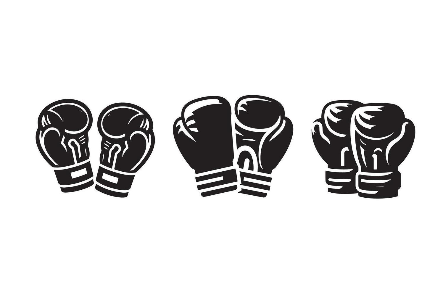 Boxing fighting Gloves Silhouette Illustration vector