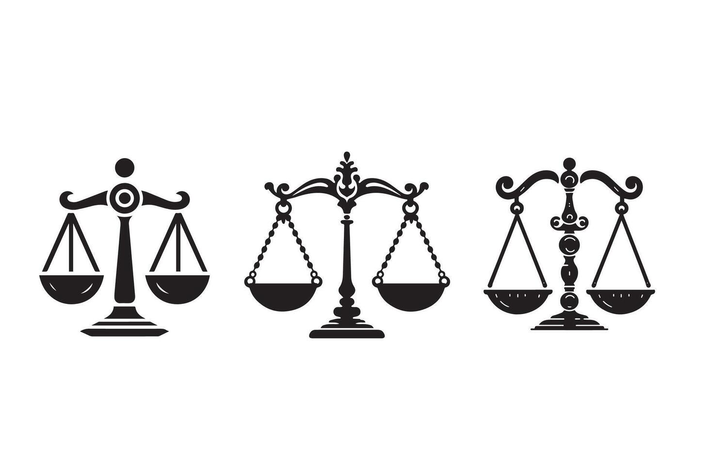 Scales balance Silhouette Illustration vector