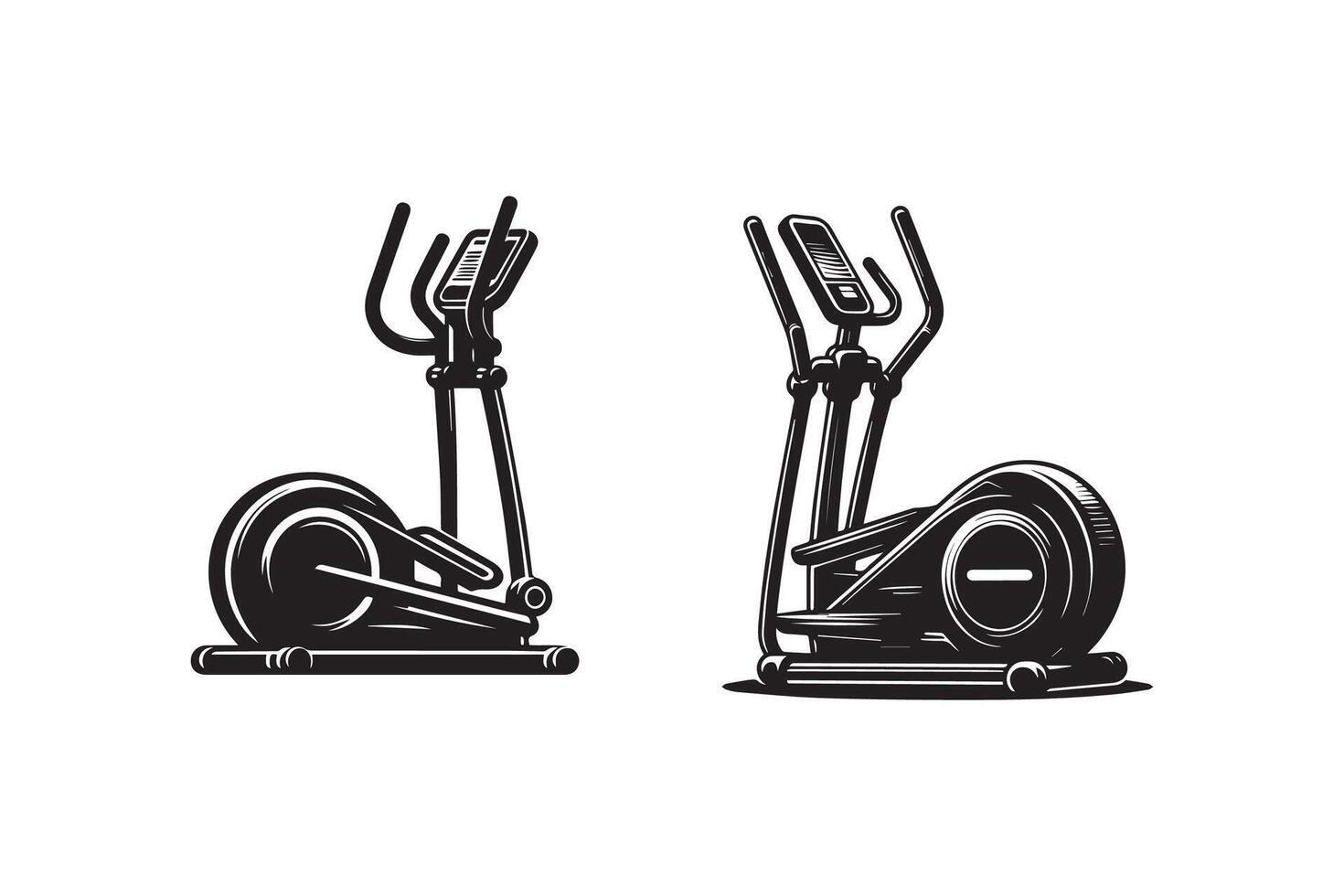 Elliptical body building Machine Silhouette Illustration vector
