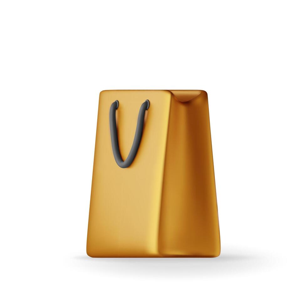 3D shopping bag isolated on white background vector