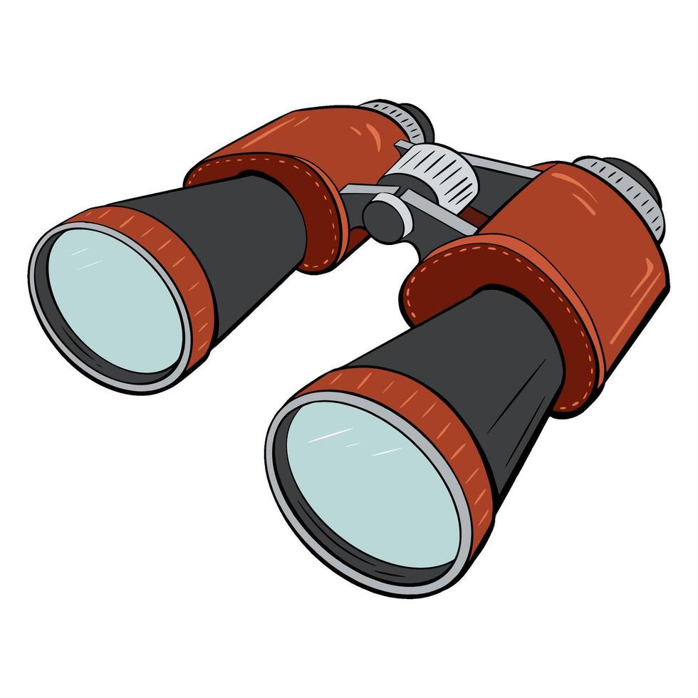 Vintage Style Binoculars Perfect for Enhancing Your Outdoor Adventures and Exploration. sketch illustration. tourism vector